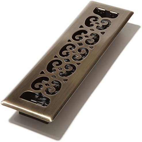 Decor Grates SPH212-A Floor Register, 2x12 Inches, Antique Brass Finish