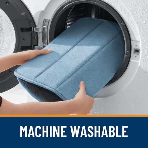 OLANLY Soft Memory Foam Bath Mat, 20" x 30", Blue by OLANLY - Used condition - Image 8