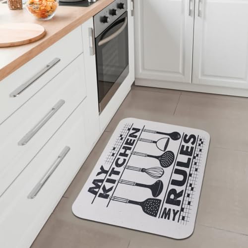 Image of UMAI x SAVYA Home Kitchen Mats|| 60 x 40 ||Anti-Skid Mat for Living Room,Bathroom,Shower,Bathtub mat,Multipurpose Mat (Black)