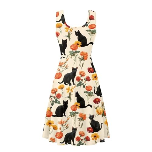 Image of Renewold Women's Sleeveless Tank Dress with Pockets, Casual Scoop Neck A-Line Sundress for Summer, Travel and Vacation