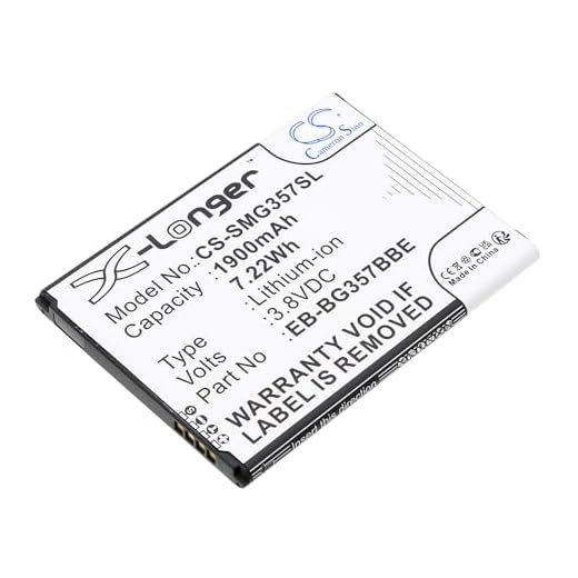 CS-SMG357SL Baterie 1900mAh compatibel met [SAMSUNG] Galaxy Ace 4 LTE, Galaxy Ace Style LTE, SM-G357, SM-G357FZ, SM-G357M vervangt BG357BBU, BG357BBZ, EB-BG357BBE