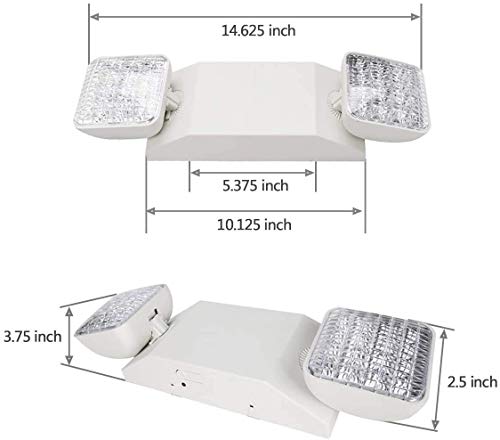 Litufine Led Emergency Lighting Fixtures With 2 Heads, Commercial Emergency Light With Battery Backup, Ul 924 And Cec Qualified, 120-277 Voltage (2-Pack)… thumb #3