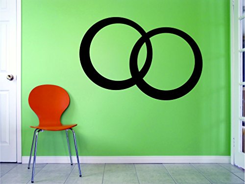 Decal Wall Sticker : Vesica Pisces Design Size: 12 Inches X 18 Inches - 22 Colors Available
