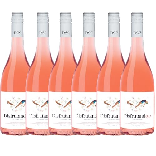 Disfrutando 0,0 Rosado | Vino Rosado Sin Alcohol con Sabor Refrescante y Colorido | Para Disfrutar con los Tuyos | Pack 6 Botellas 75cl