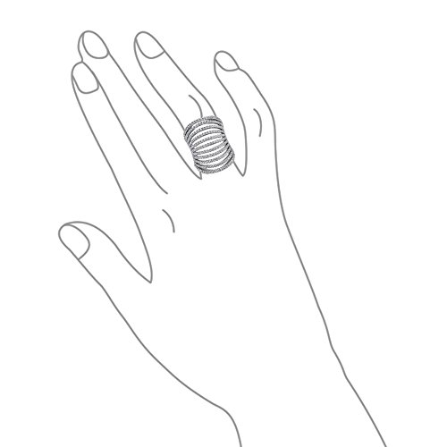 Bague armure intégrale argent .925 grand anneau cocktail zircon pour ado - 3