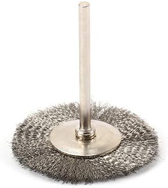 50 Pcs 38mm(1.5 inch) Stainless Steel Crimped Wire Wheel Brushes, 1/8 inch Shank Cleaning Polishing Descaling Burring