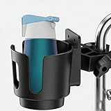 Cup Holder with 0.6"-1.5" Aluminum Clamp - Drink Holder for Boat, Wheelchair, Walker, Rollator, Bike, Golf Cart, Fits Maximum Diameter of 3.38 inches Bottles.