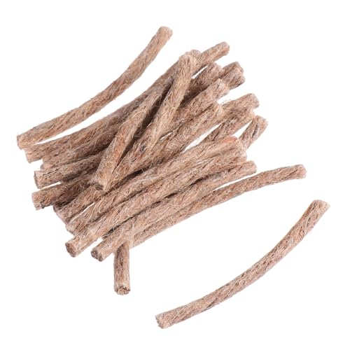 UKCOCO 20pcs Fire Starter Rope Wick with Beeswax Coating, Natural Hemp Camping Cord for Hiking and Outdoor Survival, 2pcs Flammable Firelighting Rope for Campfires and Bbq