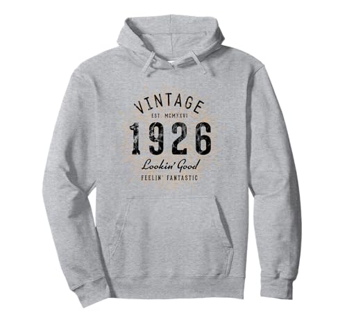 Vintage cumpleaños nacido en 1926 Sudadera con Capucha