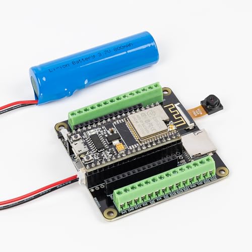 SunFounder ESP32 Camera Pro Kit with ESP32 WROOM 32E Module Enhanced Breakout Expansion Development Board ESP32CAM Rechargeable Battery Micro SD Card Slot (Compatiple with Arduino)