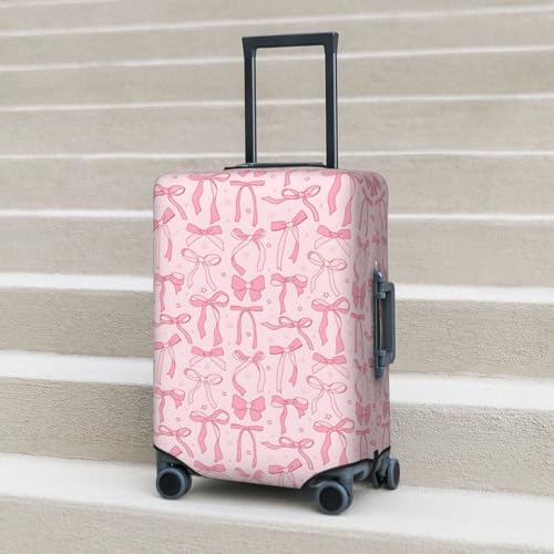 Travel Luggage Cover Pink Bows 2, High Elasticity Washable Travel Baggage Protector Case Fits 18-22 in by Generic - Used condition - Image 6