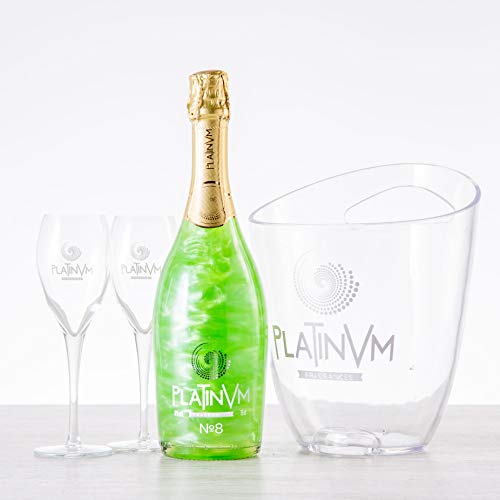 Espumoso Platinvm n8 de Manzana y Amaretto 750 ml. con cubitera y dos copas