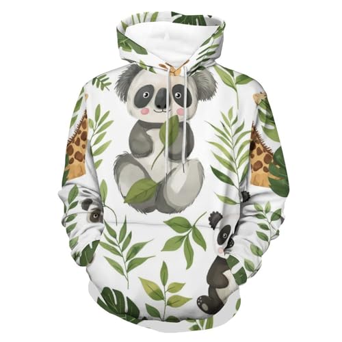 Sweatshirt Pullover Girafe Raton Laveur Panda Hoodie Manches Longues