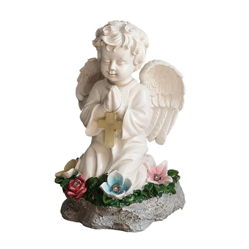 SXSZZXL Praying Angel Figurine Solar Light Garden Angel Statue Waterproof Outdoor Decor for Patio Yard Balcony 9 Inches