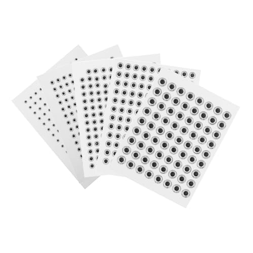5 Sheets 3D Fishing Lure Eyes Stickers White Plastic Realistic