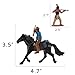 Zaleny Cowboys and Indians Figure Playset Toy Native American Figures with Horses and Trees for School Projects Wild West Figurines 48 Pcs