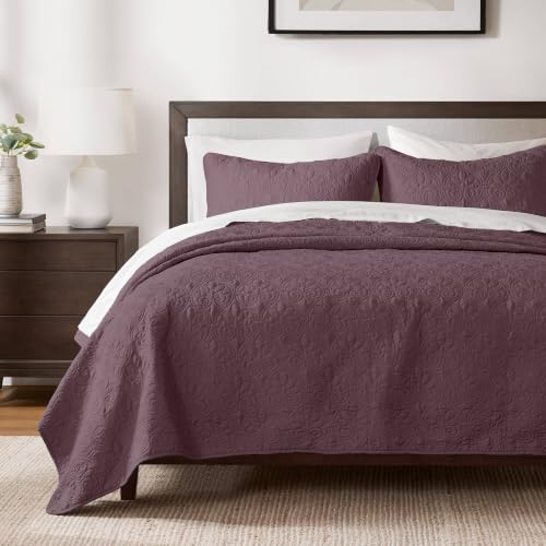 Image of Madison Park Luxurious Cotton Damask Quilt Set, 3PC King /Cal King Bed Set