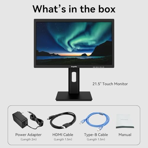 21.5 Inch Touchscreen Monitor VA 3000:1 Contrast PC Touch Screen 100% sRGB by Dragolftie - Used condition - Image 9