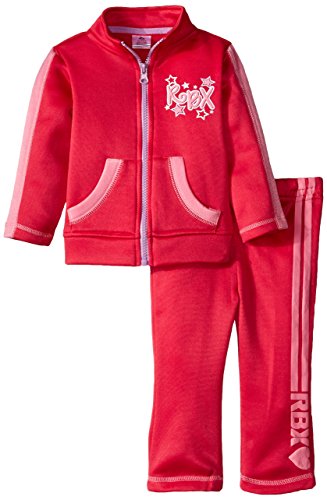 RBX Baby Girls' 2 Piece Set Fleece Jacket and Pant Light Pink Logo