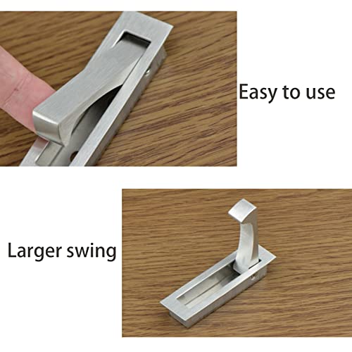 Mango para puerta corrediza Dontay 5 unidades, acero inoxidable 304 profesional, acabado satinado, montaje empotrado para puerta corrediza de bolsillo miniatura 3