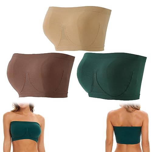 Soutiens-Gorge Bandeau pour Femme, Soutien-Gorge sans Bretelles, Soutien-Gorge de Sport Extensible, Soutien-Gorge Bandeau sans Coutures (B+C+E,XXXL)