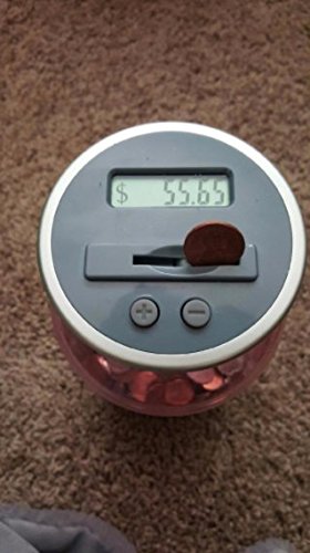 Digital Coin Bank Savings Jar - Automatic Coin Counter Totals All U.S. Coins Including Dollars and Half Dollars - Transparent Pink - Thumbnail 5