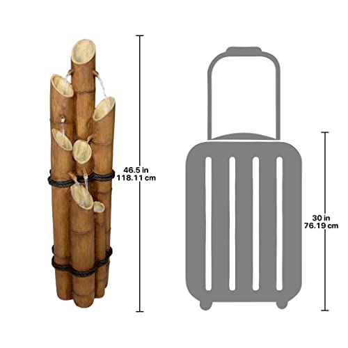 Asian Decor Water Fountain - Nearly 4 Foot Tall Cascading Bamboo Fountain - Outdoor Water Feature #TOP5