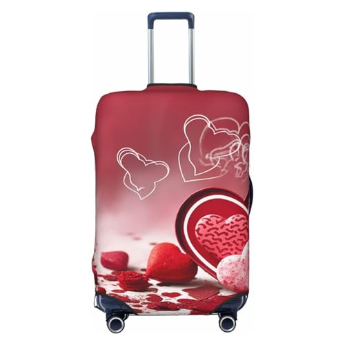 Elastic Travel Luggage Cover for Suitcase Tsa Approved Stretch Scratch-Resistant Suitcase Protector Cover Washable Valentine Day Baggage Covers Fits 18-32 Inch Luggage Case