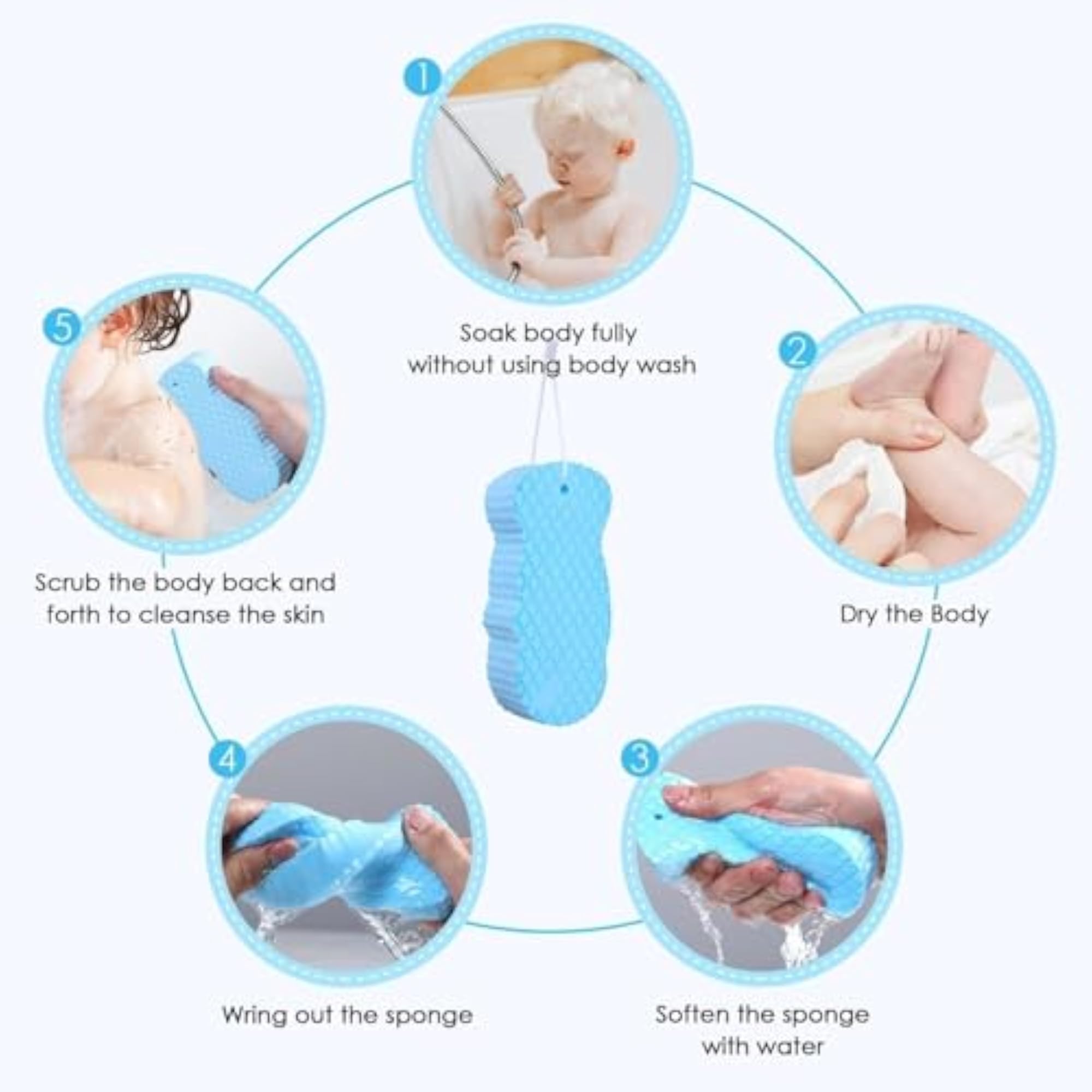 Ultra Soft Bath Shower Sponge, Multi Colors