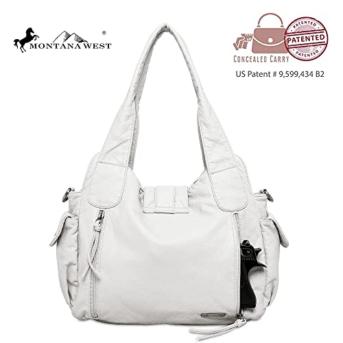 Montana West Hobo Handbags For Women Concealed Carry Purses Washed Leather Satchel Handbag Tote Shoulder Bags Mwc-020Wt #TOP2