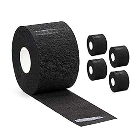 Alternative view of Disposable Paper Barber Neck Strips - 5 Rolls 500 Strips Black Professional Stretchy Paper Neck Band for Salon Haircut Styling