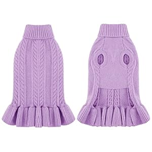 ALAGIRLS Maglione per Cani in Pile, Classico e Spesso, Traspirante - Taglia M Viola - Ideale per Cani, Gatti, Cuccioli - Maglione Natalizio Brutto
 - immagine 2