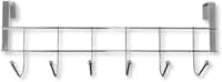 Cabideiro de Porta Metal 6 Ganchos Prata Organizador Multiuso Sem Furo para Quarto Banheiro Cozinha Porta Objetos Roupas Bolsas Toalhas