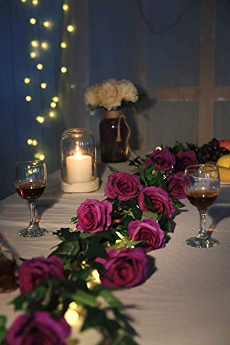 Luyue 10 Pack Artificial Silk Rose Flower Fake Purple Flower Bridal Wedding Bouquet Party Home Decor #TOP3