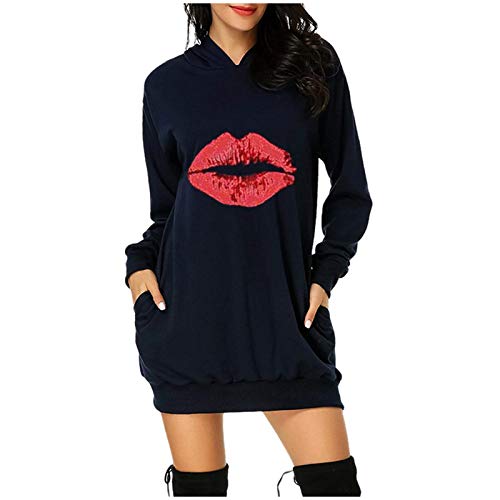 Women's Thickening Long Fleece Sweatshirt String Hoodie Dress Pullover Plus Size