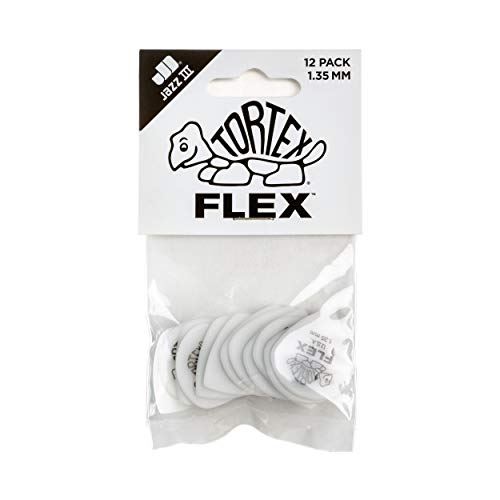Jim Dunlop 468p1.35 Tortex Flex Jazz III médiator de guitare, 1,35 mm, blanc – lot de 12 - Les Beatles, Paul McCartney, John Lennon, RIngo Starr, George Harrison Jim Dunlop 468p1.35 Tortex Flex Jazz III médiator de guitare, 1,35 mm, blanc – lot de 12 – Image 3