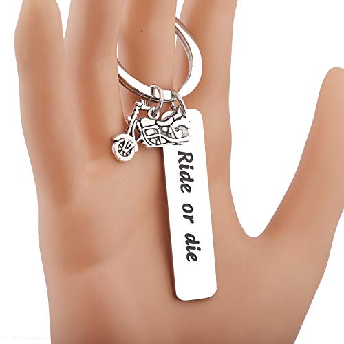 MYOSPARK Biker Ride Keychain Racer Adventure Gift Ride or Die Keychain Couples Gift2