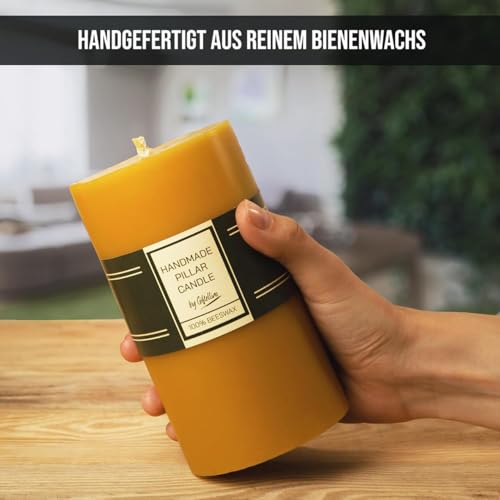 Extra Große Reine Bienenwachs-Säulenkerze - 80 Stunden Brenndauer - 100% Reines Bienenwachs und Baumwolldocht - Unparfümierte Kerze für Notfälle - Geschenk für Kerzenliebhaber – Bild 4