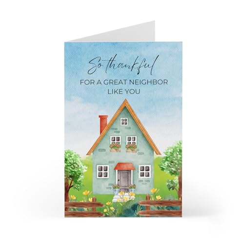 Prezzeluna Thank you Card for a Neighbor, Neighbor Appreciation Card, Gift for a Neighbor Friend