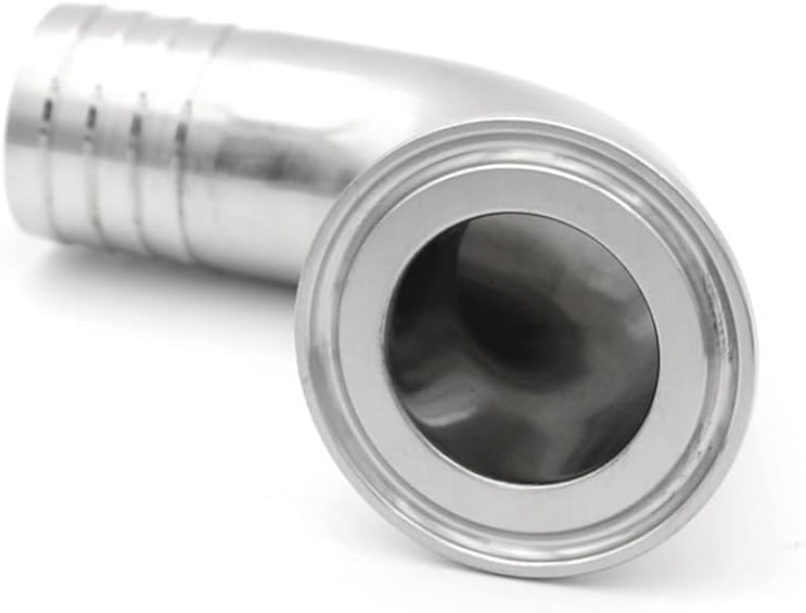 Hose Elbow Pipe Connector, Adapter Fittings, 304 Stainless Steel 90 Degree Tri Clamp Fitting - Sanitary For 19-51mm Pipes(51mm x Ferrule 64)