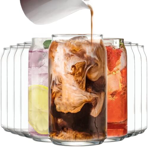 Le'raze Drinking Glasses 10pc Set - Kiddush Cups & Sets, 16oz Iced Tea Glasses