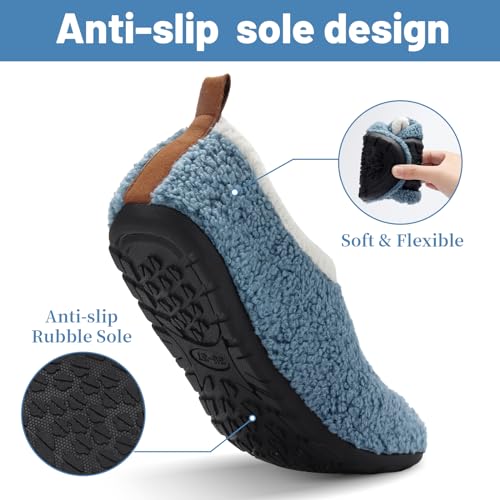 Image of Ibeauti Women Mens House Slippers Lightweight Comfy Barefoot Slipper Socks Rubber Sole House Shoes for Indoor /Outdoor Bedroom Travel
