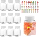 chenqi 9 Pcs 3.5oz/100ml Plastic Juice Bottles with Lids, Reusable Clear Drink Bottles with Label, Leak-Proof Drink Containers for Smoothies Juice Milk Water and Other Beverages