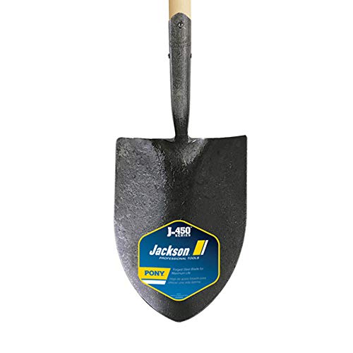 Jackson 1201300 J-450 Pony Round Point Shovel with 27 in. Hardwood Armor D-Grip Handle