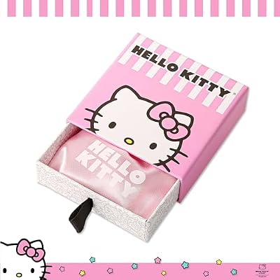 Hello Kitty Sanrio Womens Bracelets - Silver Flash-Plated Jewelry with Heart Pendants and Zirconia Accents