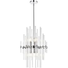 Elegant Lighting Indoor Modern Home Decorative Bright Ceiling Light Sienna 17 inch Crystal Rod Pendant in Chrome