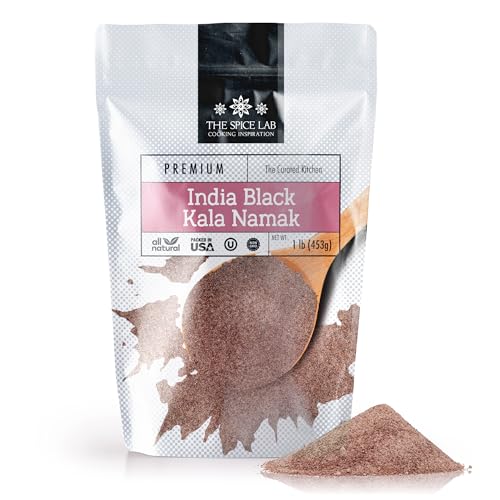 The Spice Lab Kala Namak Black Salt - Indian Himalayan Black Salt - 1 Pound - Vegan Kala Namak Salt - Natural Gluten Free - Vegan Tofu Scramble Seasoning Natural Egg Taste