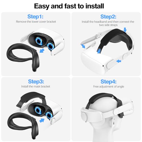VZNEK Head Strap Compatible with Oculus Quest 2,Meta Quest 2 Accessories Adjustable Elite Strap Replacement for Enhanced Comfort Support and Gaming Immersion in VR (Without Battery) by VZNEK - Image 4