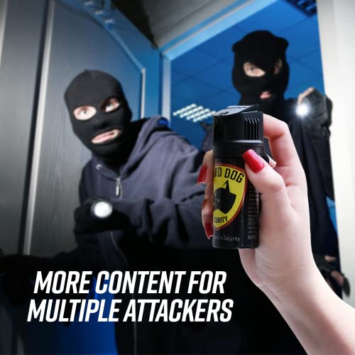 Guard Dog Security Pepper Spray 360 Degree Stream Pattern With Belt Clip - Pepper Gel For Tactical And Self Defense Use - Maximum Police Strength Oc Spray With 18 Bursts (Single Pack) #TOP3