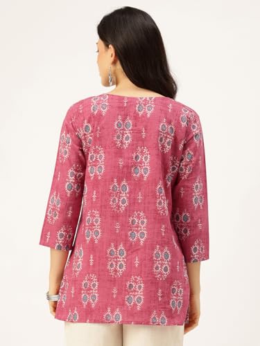 Image of feranoid Printed Top with Round Neck & 3 /4 Sleeves (S-XXL)
